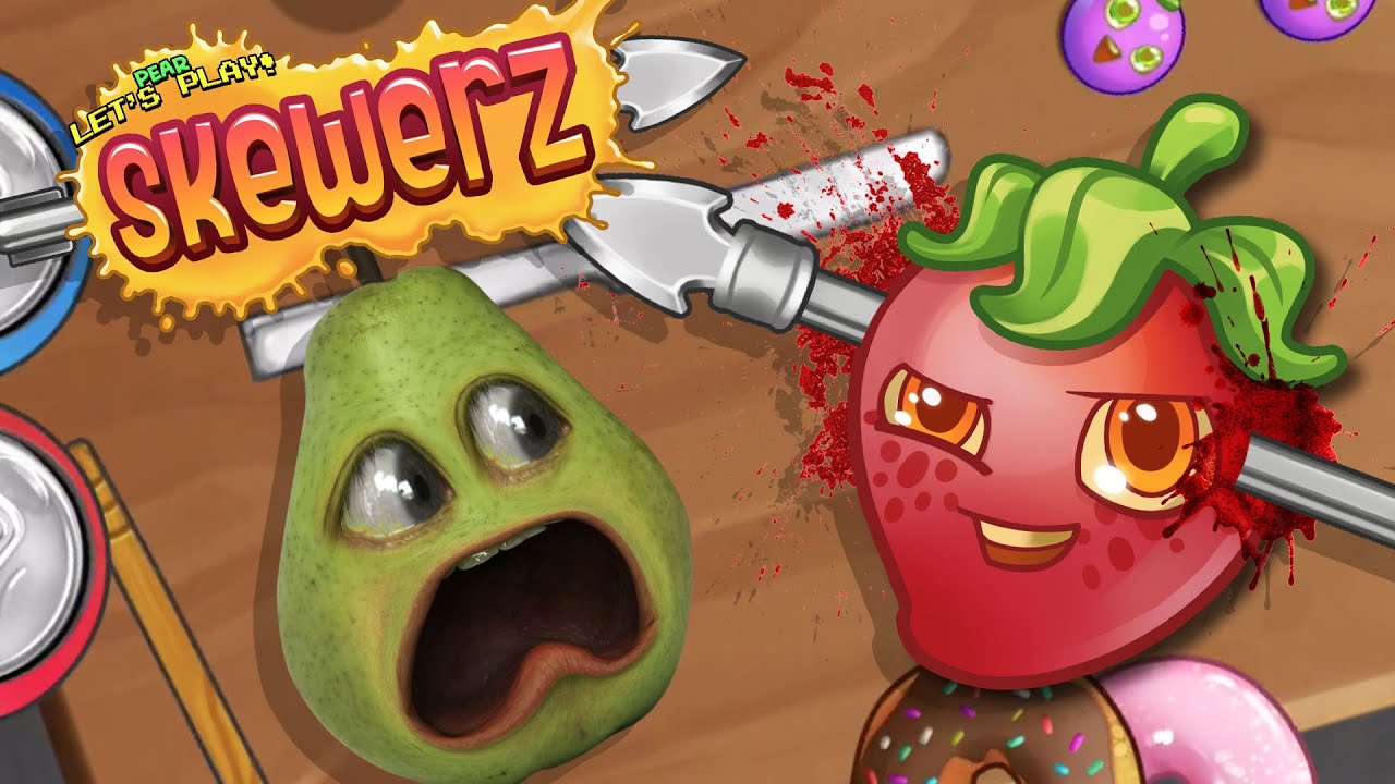 Pear plays - SKEWERZ!!!!! (NEW ANNOYING ORANGE MOBILE GAME)