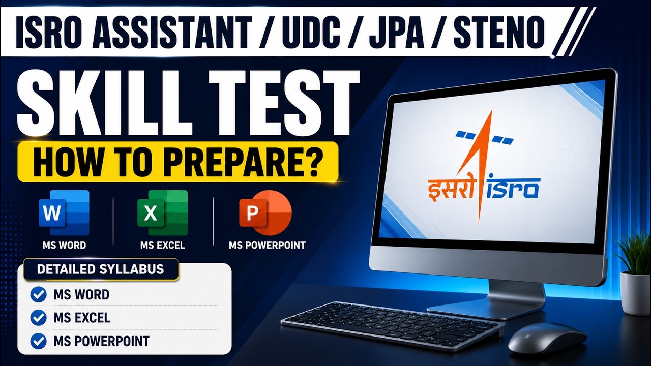 ISRO Assistant/UDC Skill Test 2026 | Complete Preparation Strategy & Detailed Syllabus