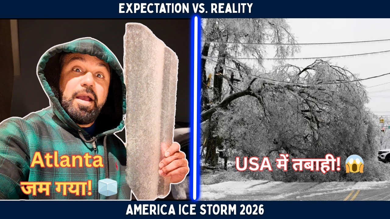 USA में Ice Storm का अनुभव पहली बार! 🇺🇸  मेरी तो हालत ख़राब हो गई 🥶