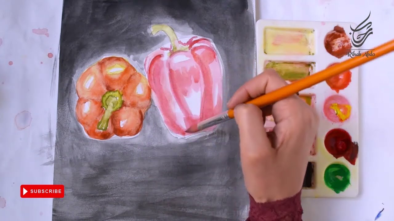 رسم طبيعة صامتة بالالوان المائية