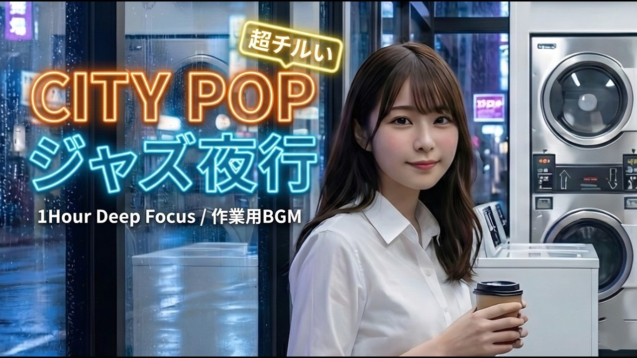 Midnight Laundry & Coffee in the City ☕️ 1-Hour Modern City Pop Mix | Jazz Vibes for Focus
