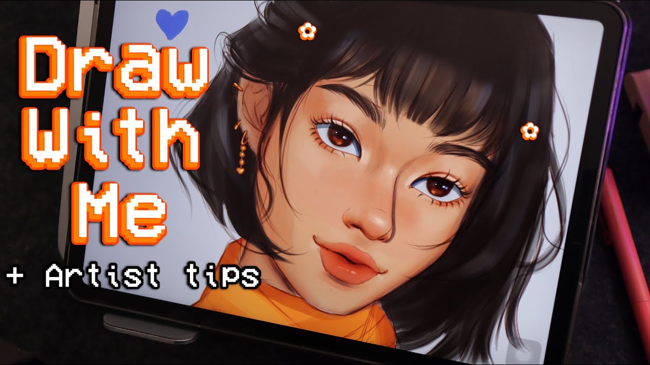 Draw with me | iPad Procreate | ♡ How to stay Inspired, Art tips + Brushes I use 🌱🍄