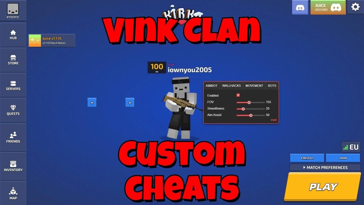 Kirka VinK Cheat Menu | AIMBOT + WALLHACK  | kirka.io | cheat | hack