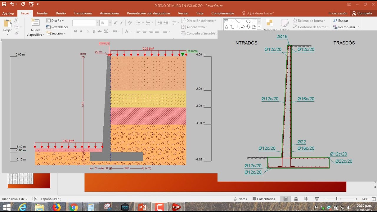 DISEÑO DE MURO DE CONTENCIÓN EN VOLADIZO UTILIZANDO EL PROGRAMA CYPE