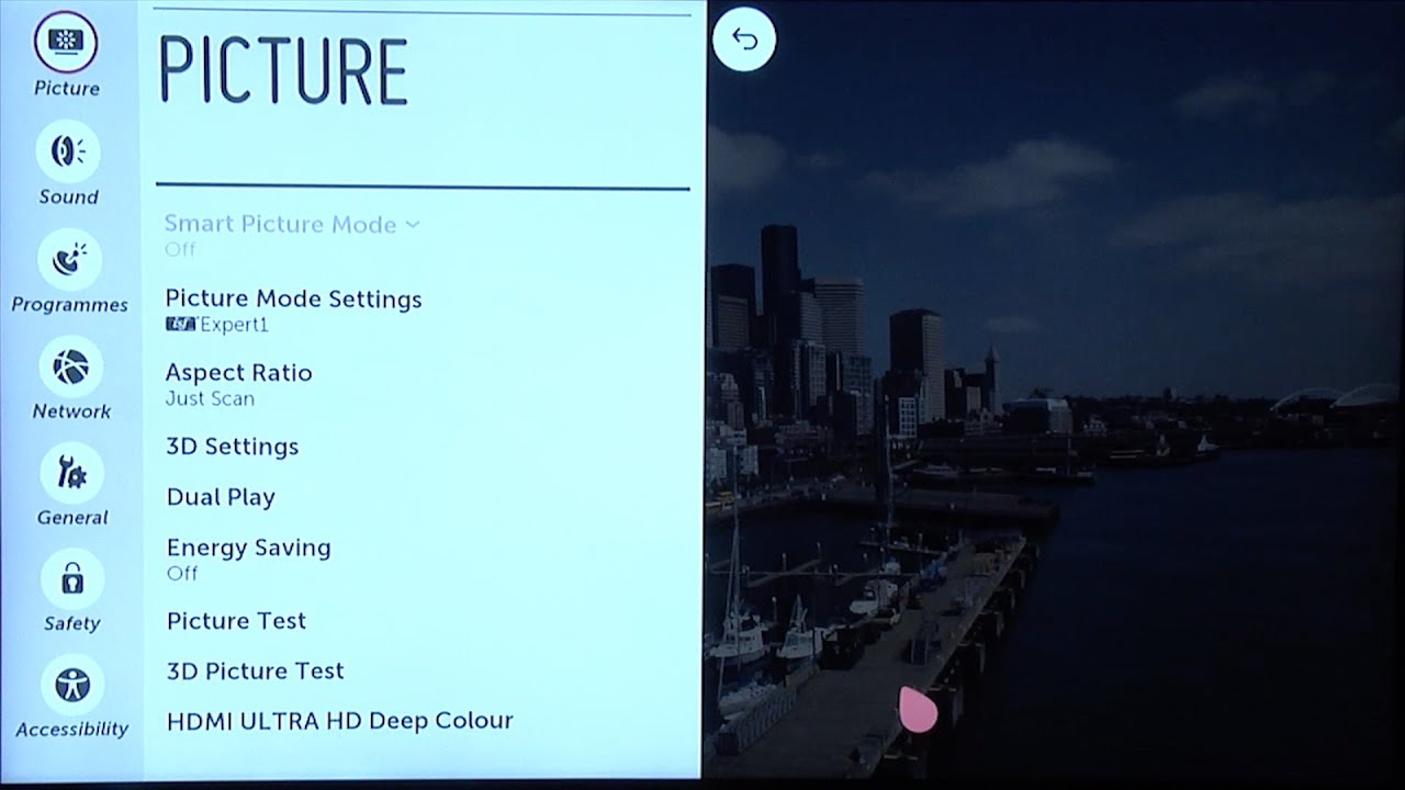 LG 65UF850 4K HD TV Picture Settings