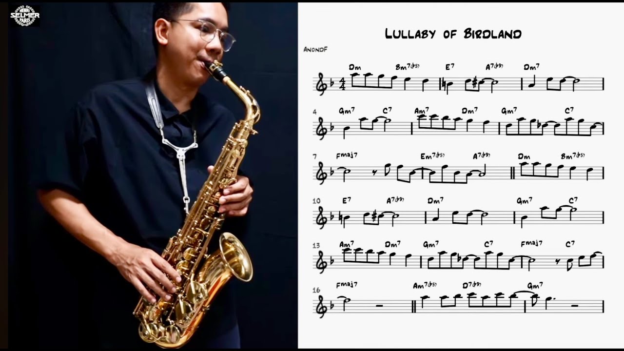 Lullaby of Birdland (easy solo) for saxophone
