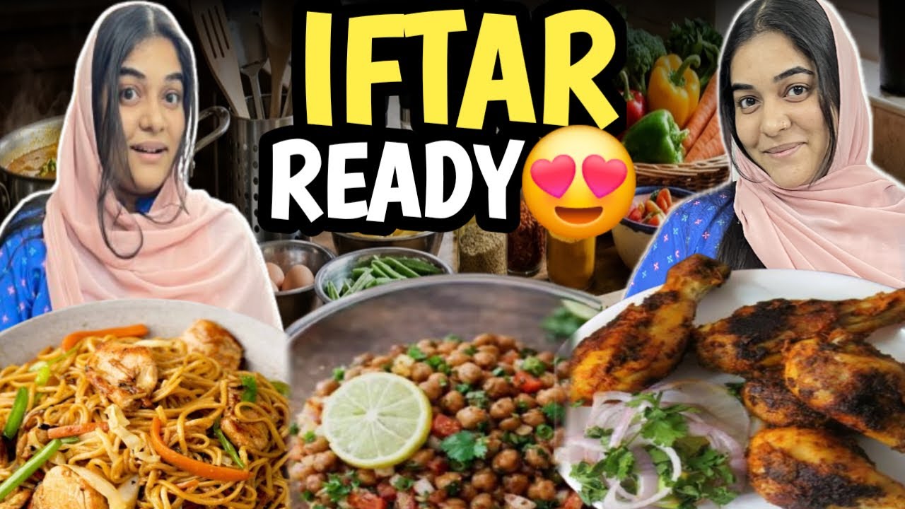“Iftar Cooking Vlog || Chana Chaat, Chicken Tikka & Chowmein” 🔥