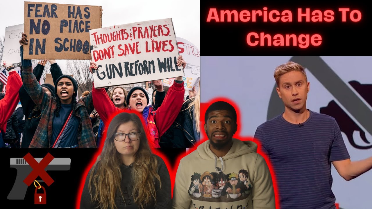 AMERICANS REACT TO Russell Howard Slams Ridiculous U.S. Gun Laws | The Russell Howard Hour