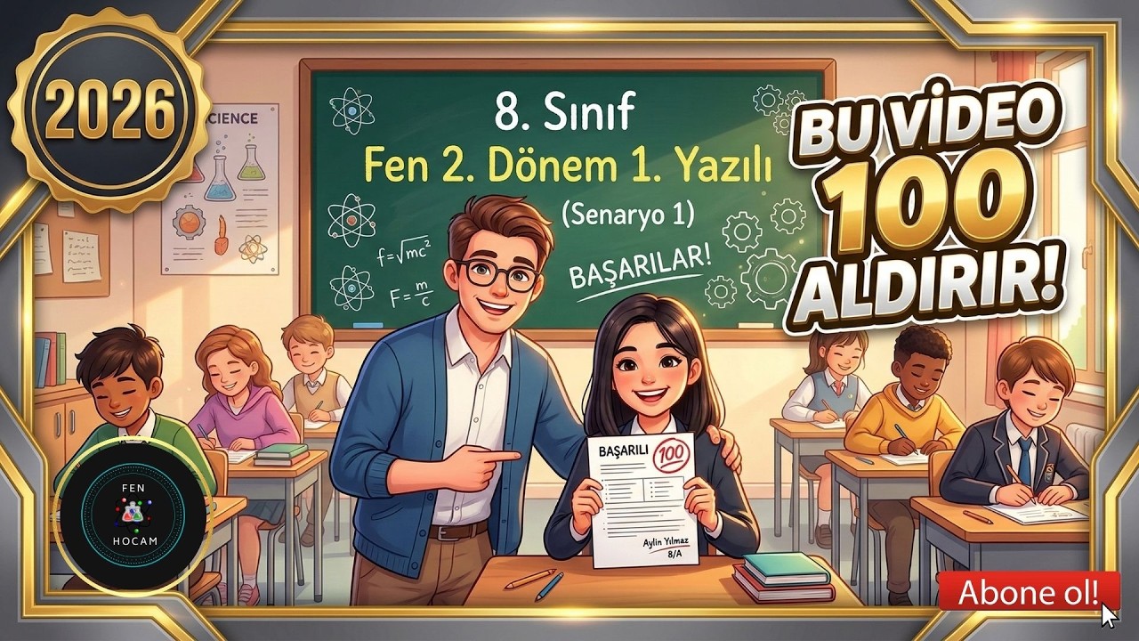 8.Sınıf Fen Bilimleri 2025-2026 2.DÖNEM 1.YAZILI 1. SENARYO #lgs2026