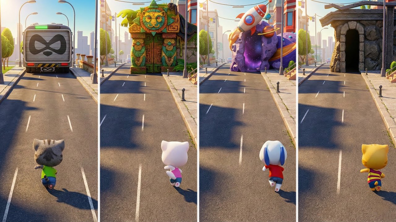 Talking Tom Gold Run: Talking Tom,Talking Angela,Talking Hank,Talking Ginger (Android/iOS) Gameplay