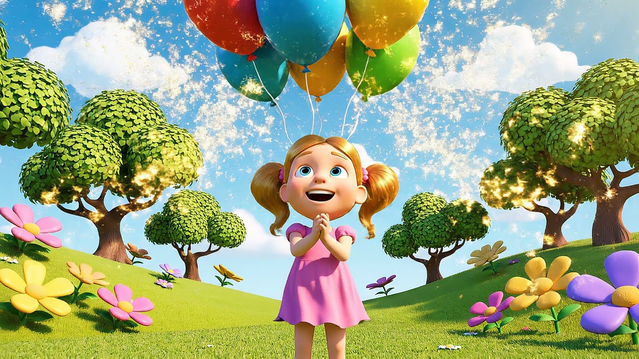 Três Pequenos Balões Pop, Pop, Pop AV1 | Canções Infantis e Rimas para Crianças