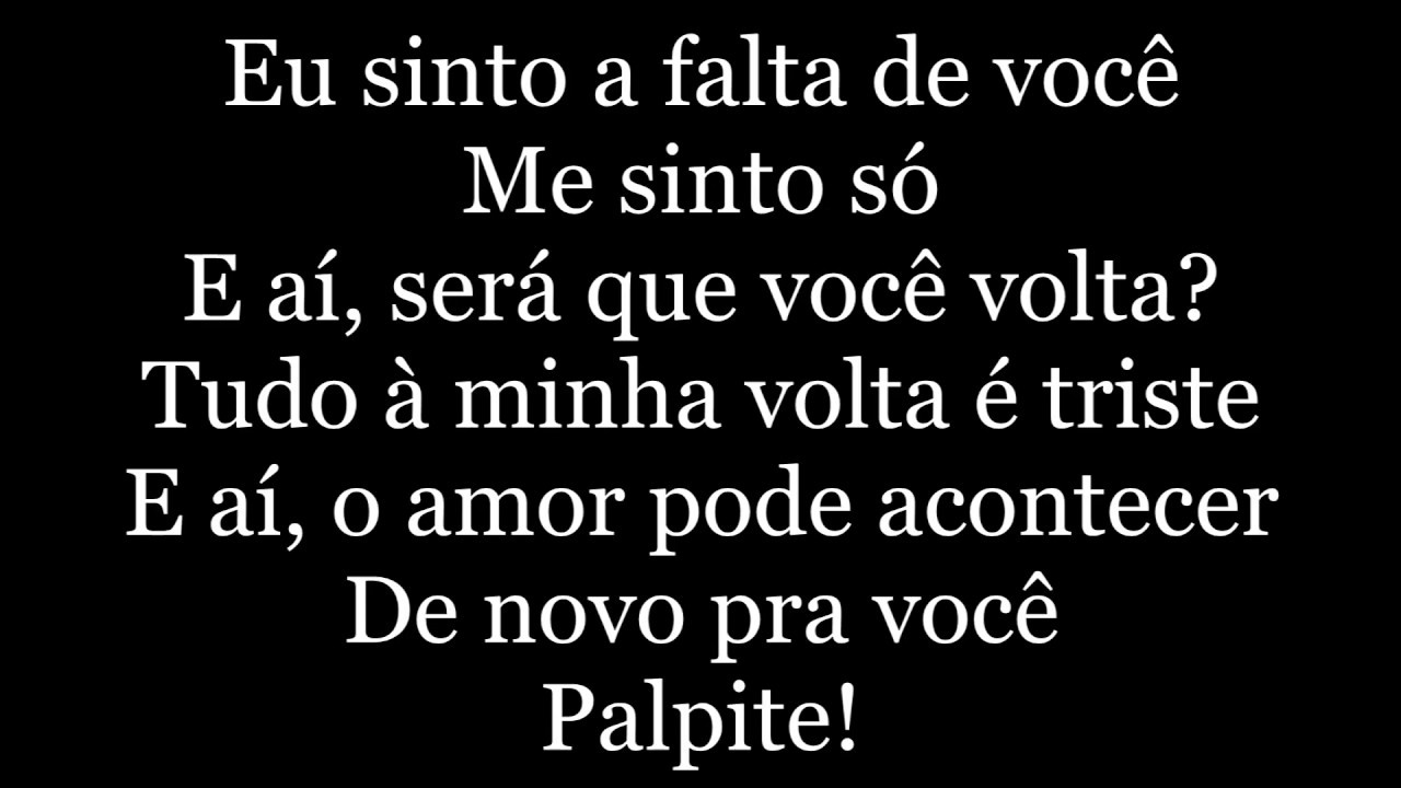 Vanessa Rangel - Palpite (letra)
