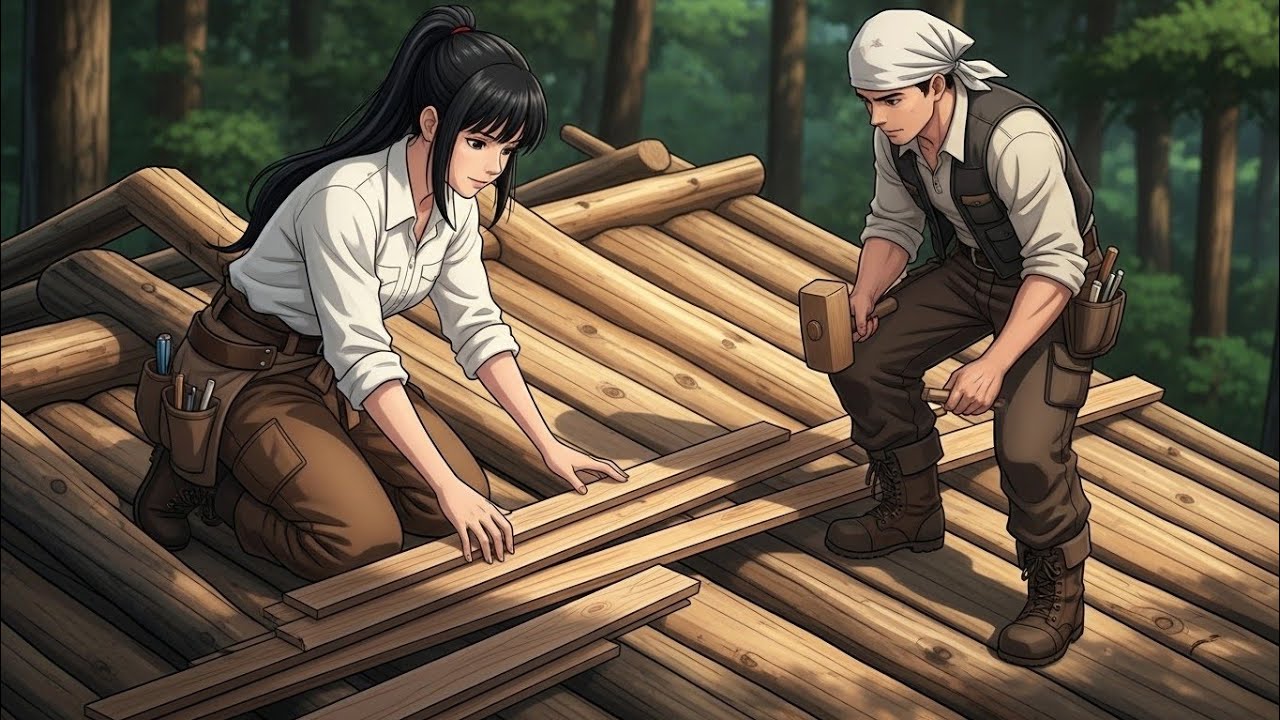 Building a wooden house in forest Ghibli style/Ghibli style videos/Ghibli peaceful days/Ghibli life