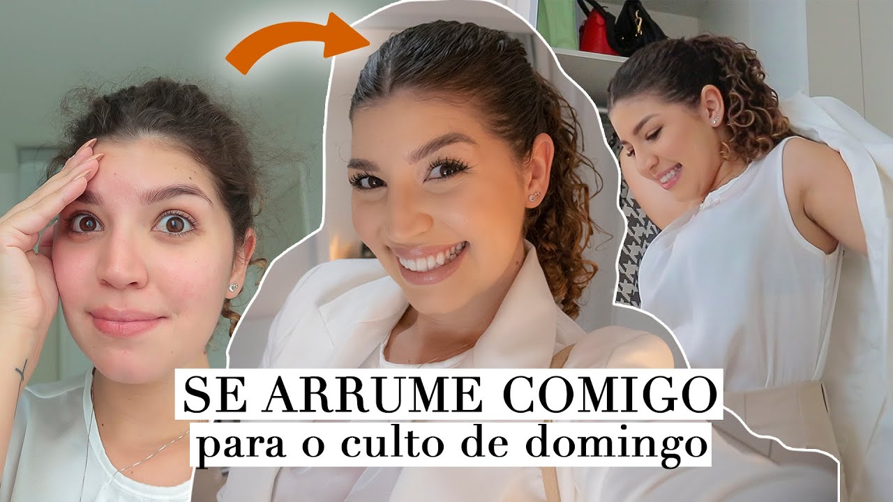 SE ARRUME COMIGO PARA O CULTO DE DOMINGO *penteado cabelo cacheado, make & look* | por Jessica Melo