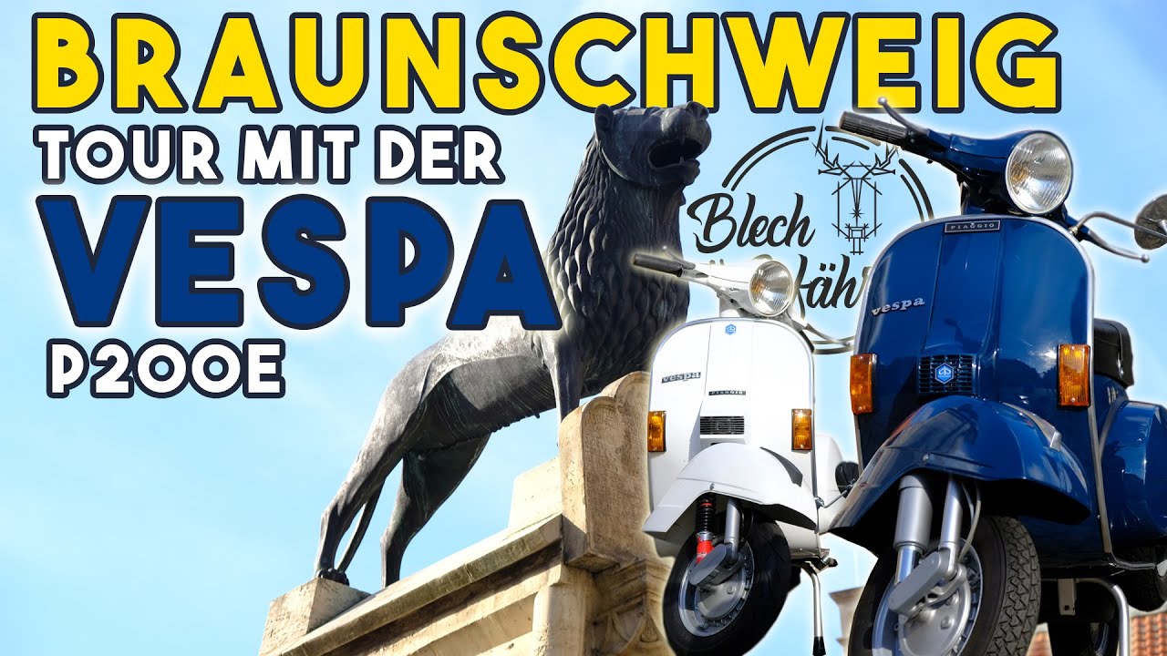 Mit der Vespa nach Braunschweig | Besuch beim Braunschweiger Löwen | VESPA P200E Ausfahrt mit GoPro
