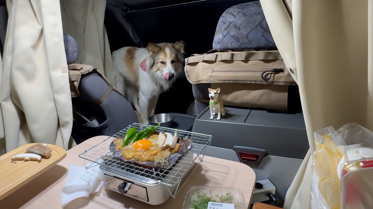 【無料の河原キャンプ場】川のすぐ横で絶品グルメに舌鼓な車中泊の旅♪