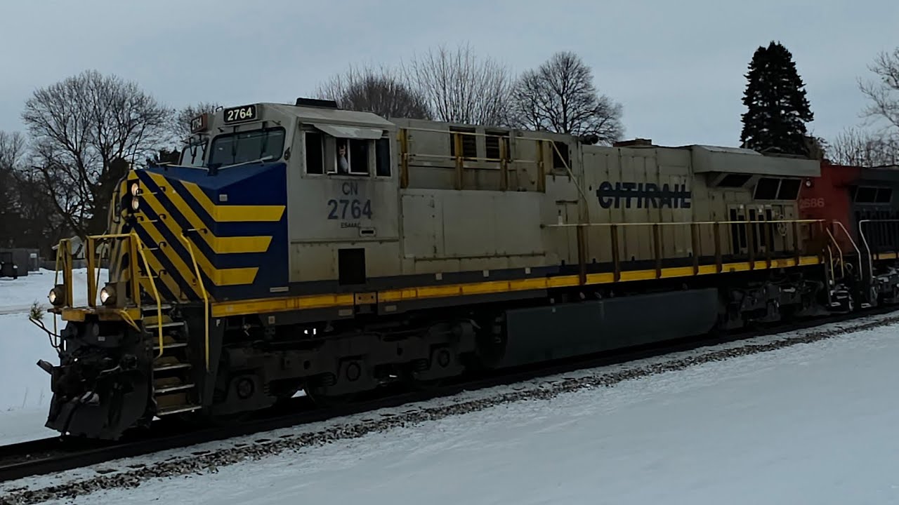 Canadian national westbound M301 2764+2686 Bancroft Michigan January 31 2026
