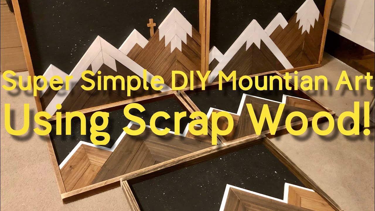 How to make your own  mountain art EASY using free scrap wood!