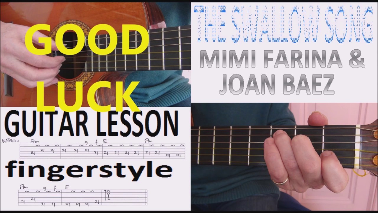 THE SWALLOW SONG - MIMI FARINA & JOAN BAEZ fingerstyle GUITAR LESSON