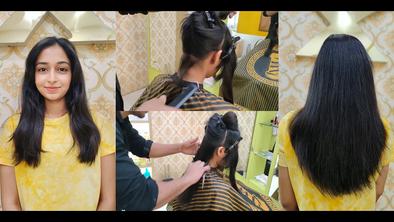 Long to Mid Length Haircut With Nape Clean  | At Xtrim Unisex Salon