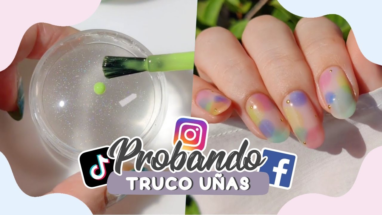 Probé el TRUCO de UÑAS AURA ARCOIRIS 🌈 ¿FUNCIONARÁ en 😱 Uñas Cortas?