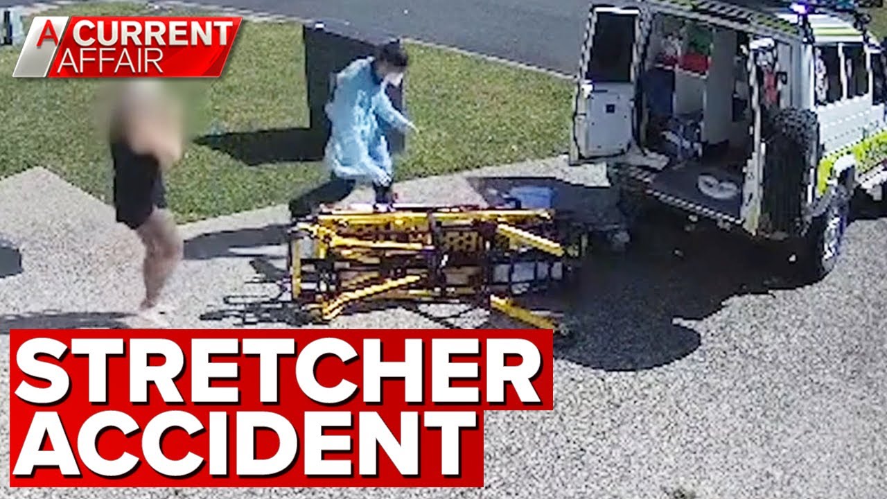 Queensland Ambulance stretcher accident caught on camera | A Current Affair