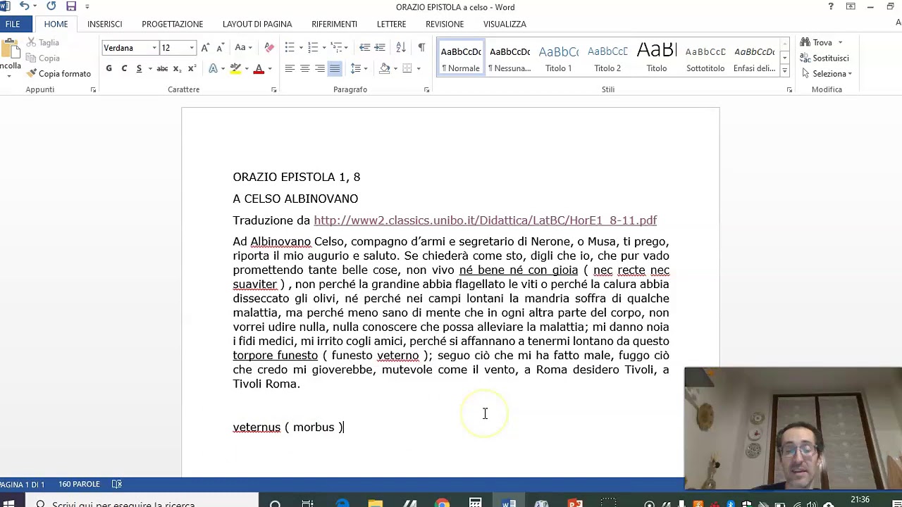 Orazio - Epistola a Celso Albinovano