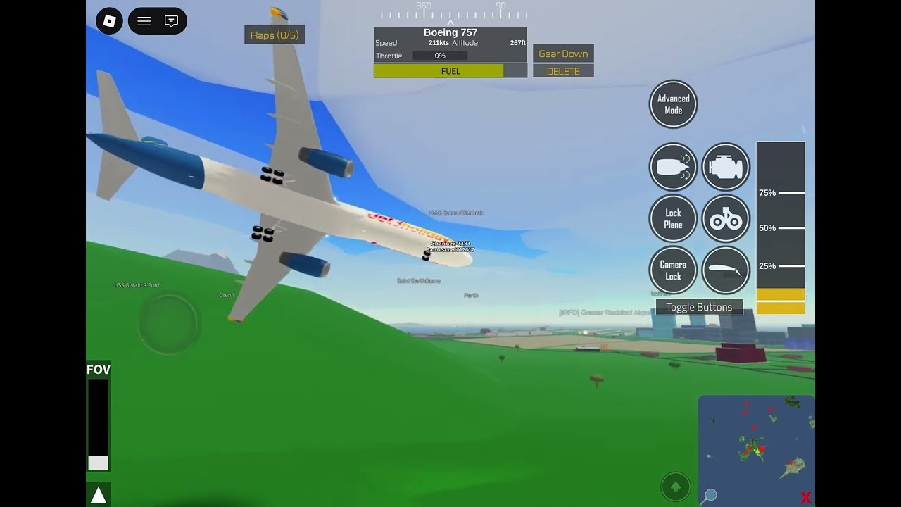Trying to butter a 757!