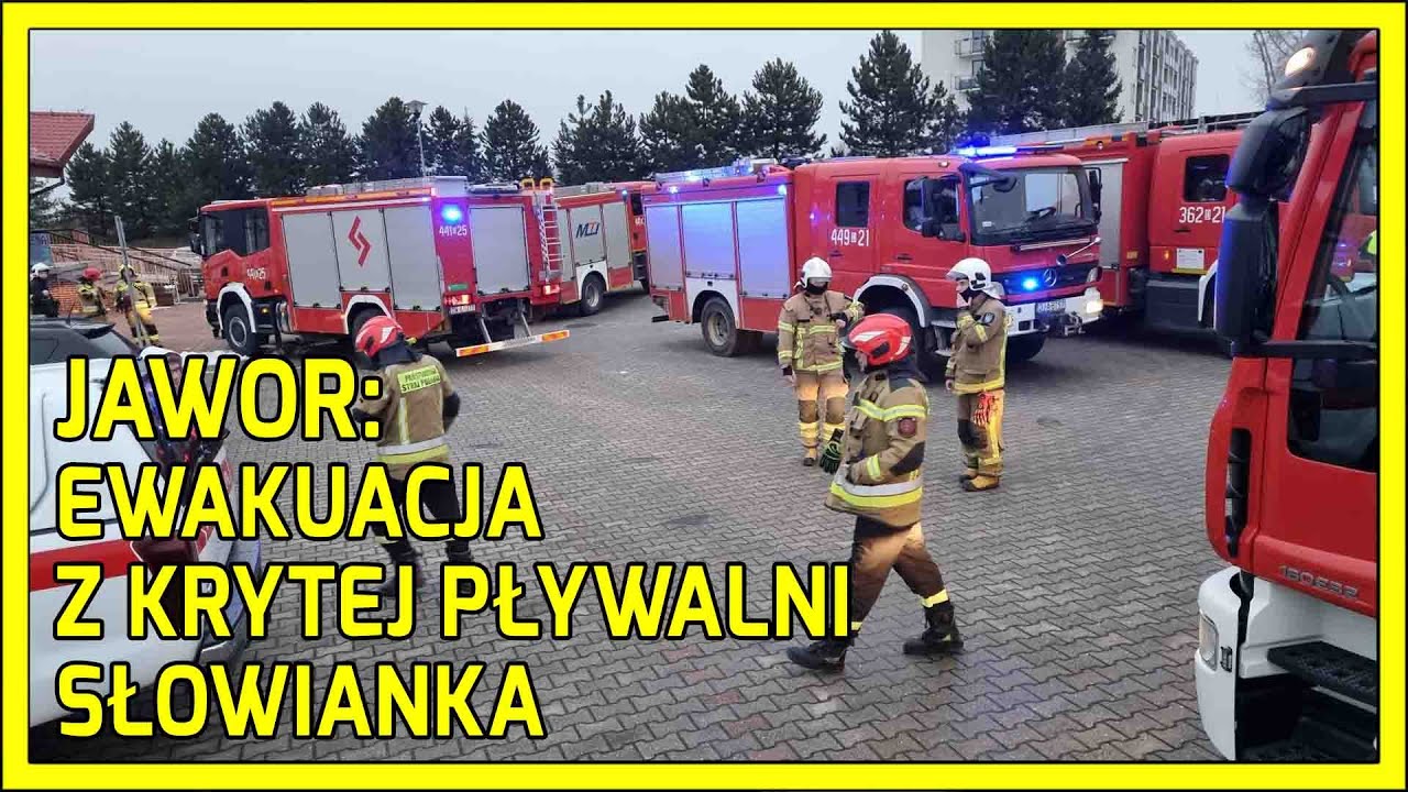 JAWOR. Ewakuacja z krytej pływalni Słowianka