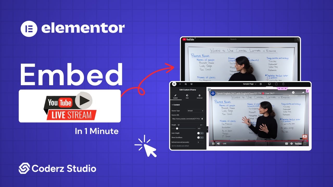 Embed YouTube Live in Elementor &ndash; Easy WordPress Tutorial