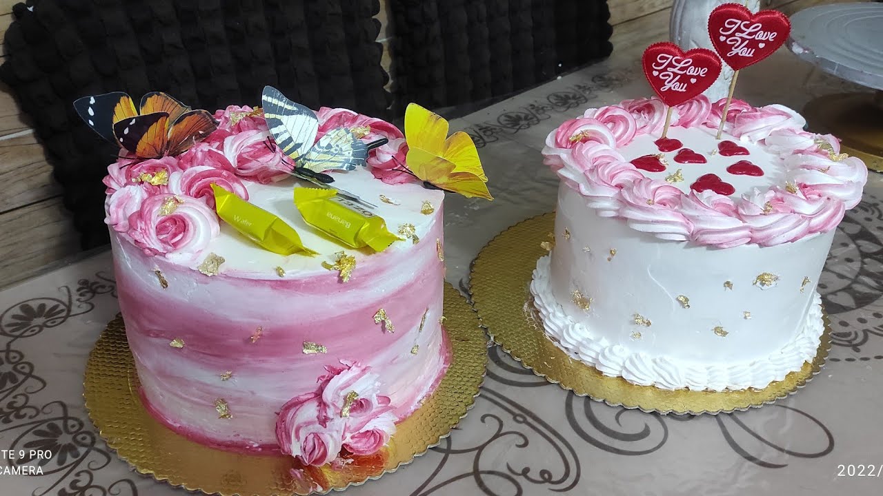 تزين كيكتين  بسيط وحلو والوان تجنن للمبتدئين