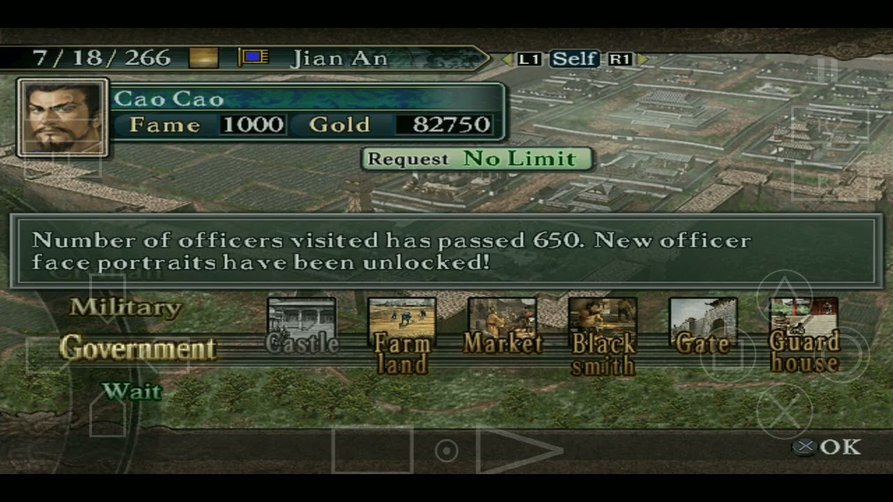 Meet with all Officers in Game ROTK X PS2 Emulator AetherSX2