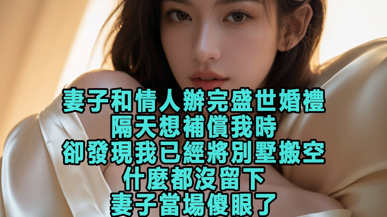 妻子和情人辦完盛世婚禮，隔天想補償我時，卻發現我已經將別墅搬空，什麼都沒留下，妻子當場傻眼了#出軌小說 #愛情故事 #白月光 #幸福人生