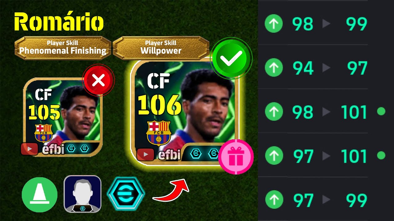 Rom&aacute;rio 106 BEST TRAINING with Booster, Max Level, Player Progression eFootball 2026