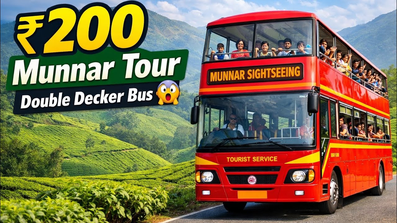 ₹200 में Munnar Full Sightseeing 😲 | Double Decker Bus Tour Kerala”