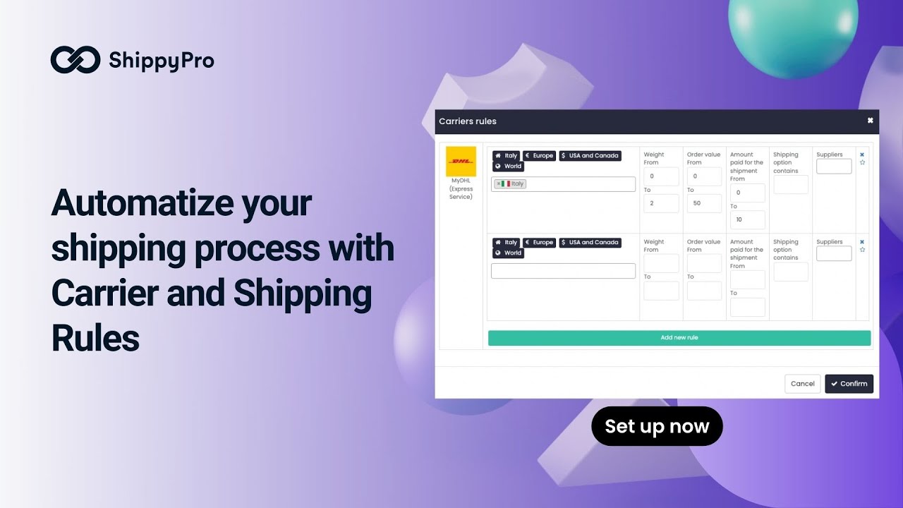 Automatize your shipping process with Carrier and Shipping Rules