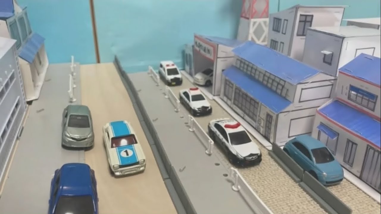 【トミカコマ撮り】カーチェイス9【ハコスカの遠征】　Stop motion toy car chase