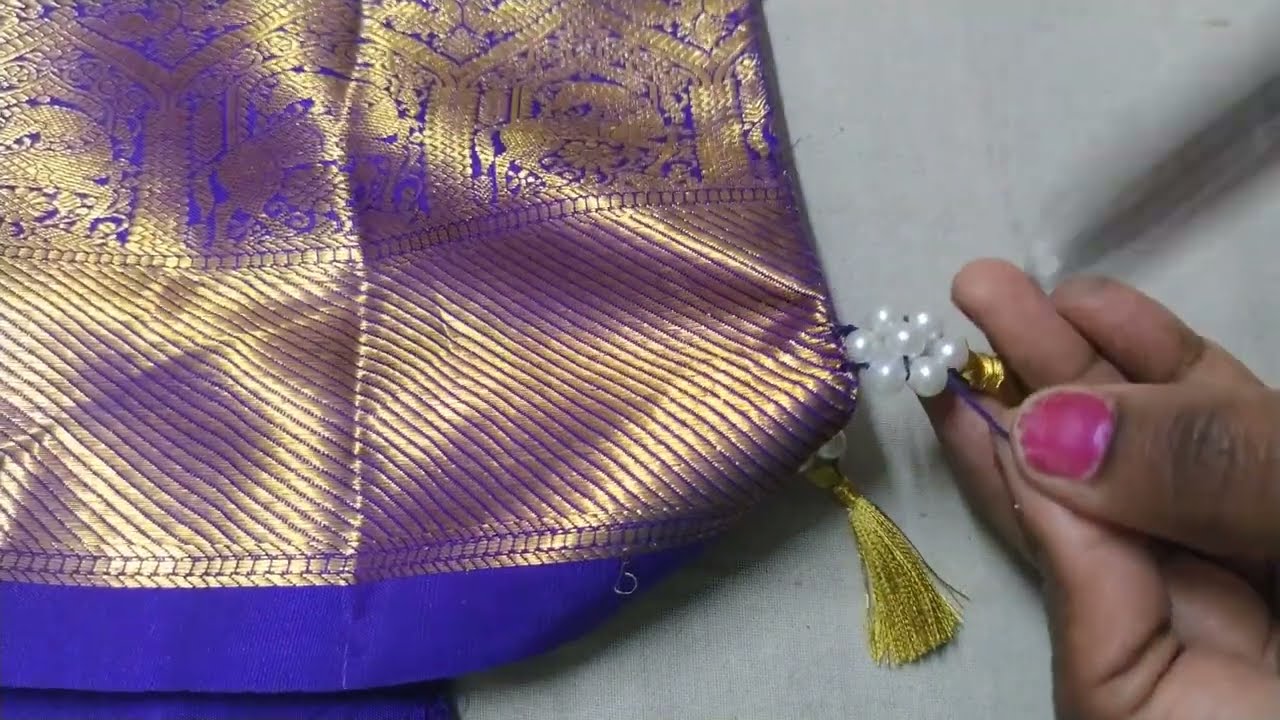saree kuchu !! saree kuchu flower new design Tassels using pearls/beads !! smart art & diy crafts