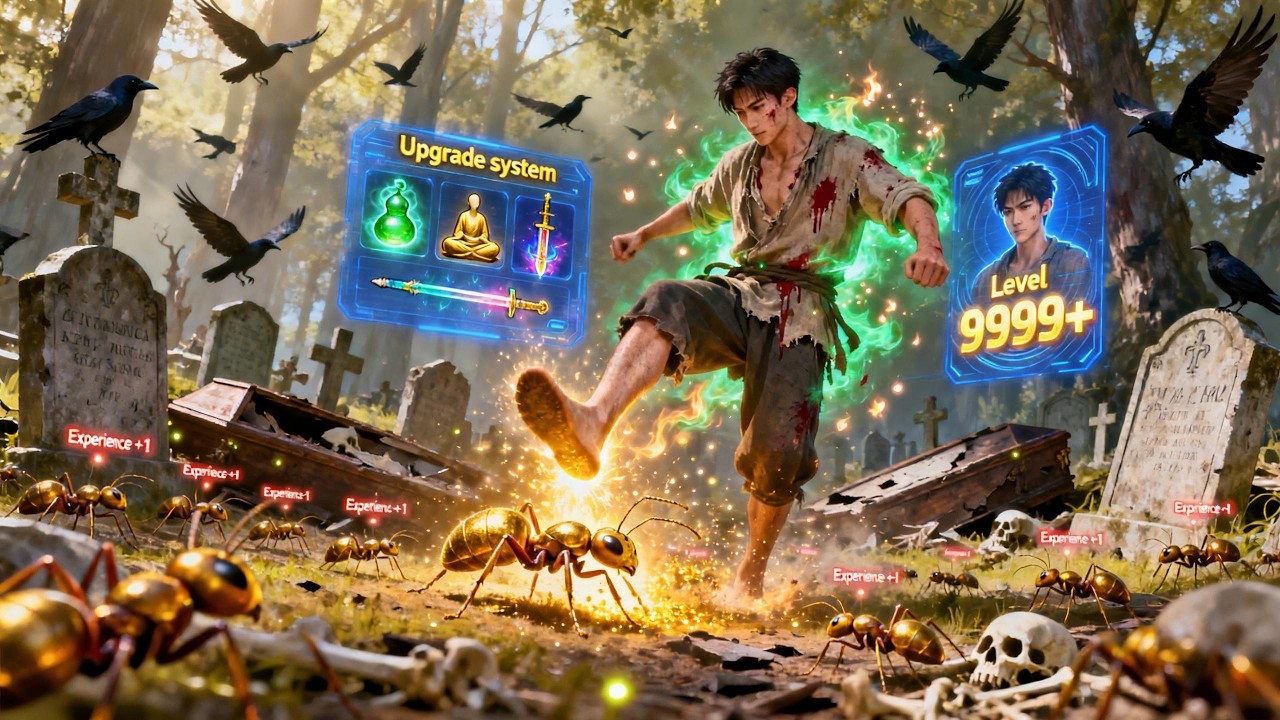 Poor man climbs out of grave, awakens upgrade system, steps on ant to heal all wounds!#drama