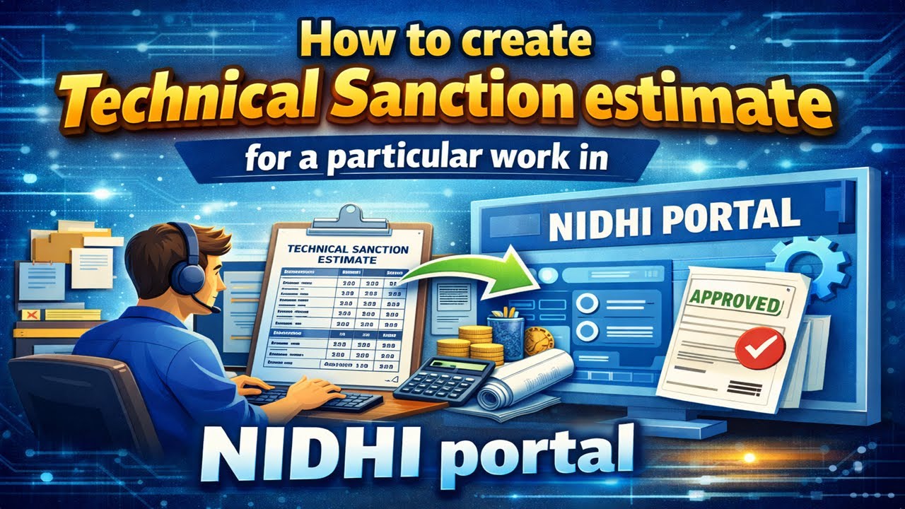 How to create Technical Sanction Estimate in NIDHI portal #nidhi #cfms #apgovt