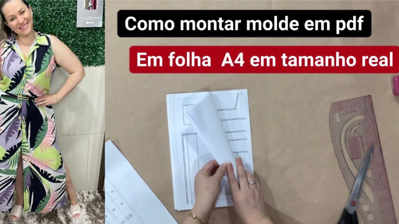 Como montar PDF de molde em A4 tamanho real passo a passo  