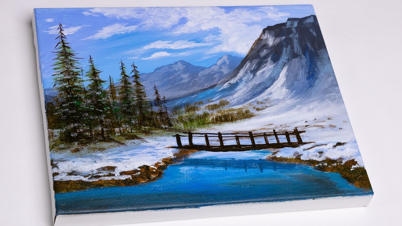 Acrylic Landscape Painting | Snowy Morning | Winter Painting
