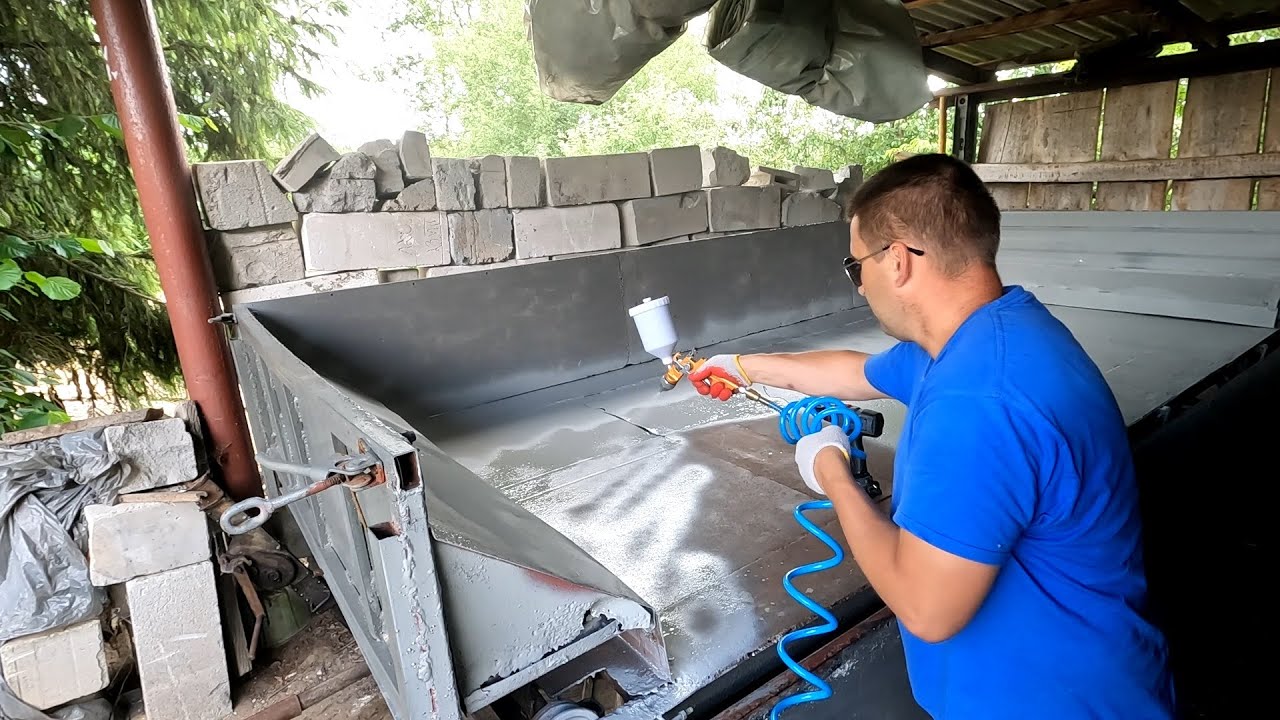 Akcja Malowanie Przyczepy / Nowy Pistolet/ Szlifierka i Myjka w Użyciu