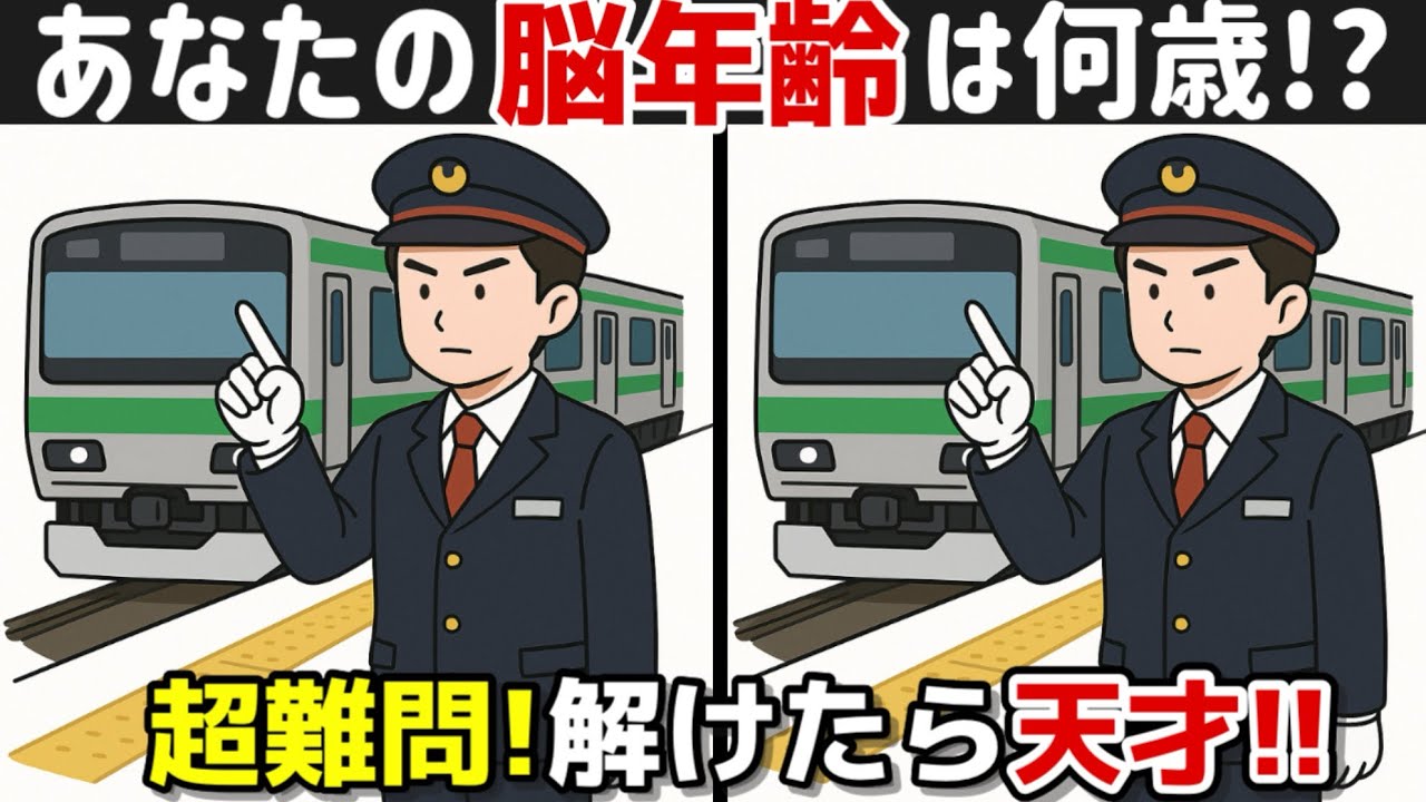 【間違い探しクイズ！】60代70代のための脳トレ！認知症予防に効果絶大！記憶力向上、集中力向上、老化防止も期待出来ます！