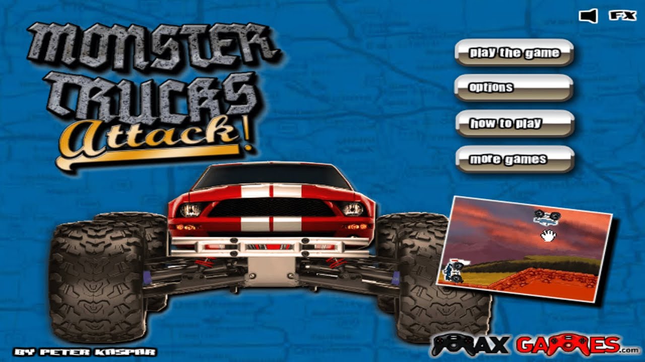 Monster Truck Attack! (Flash Game) Full Gameplay All Leves 1-24