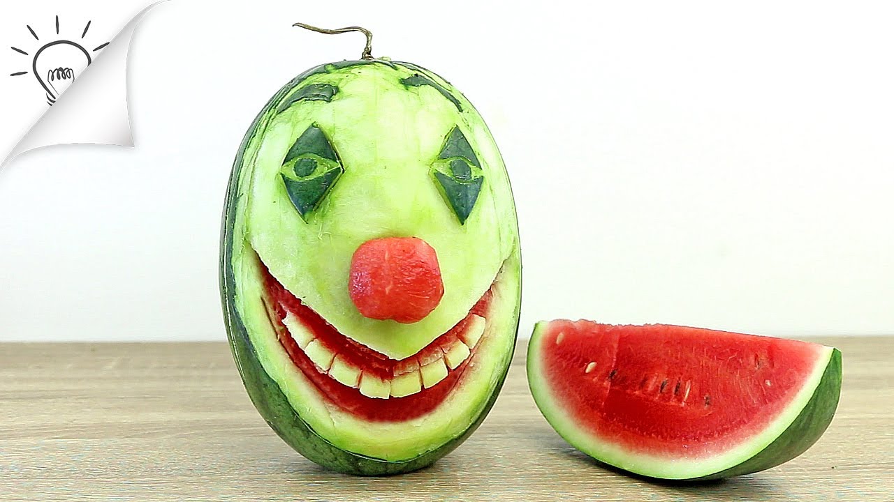 Joker Watermelon Carvings for Halloween | Thaitrick