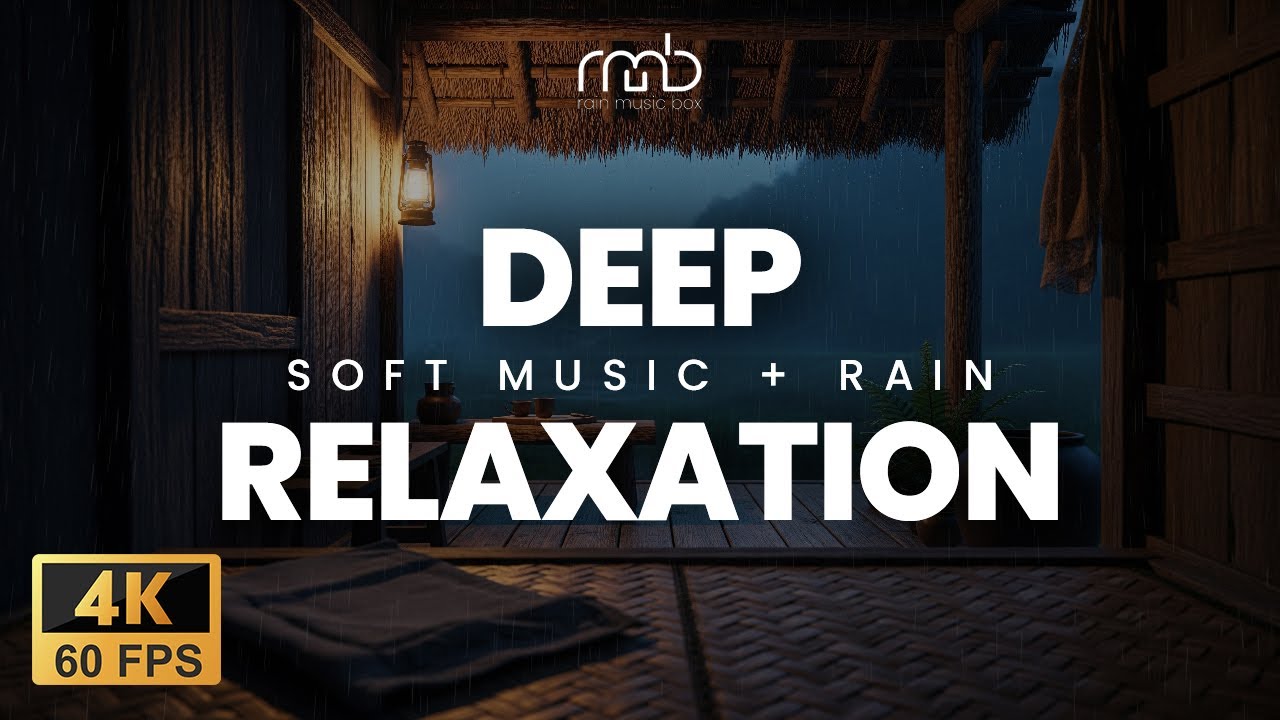 DEEP RELAXATION | Soft sleep music with rain ambience to soothe nerves and unwind