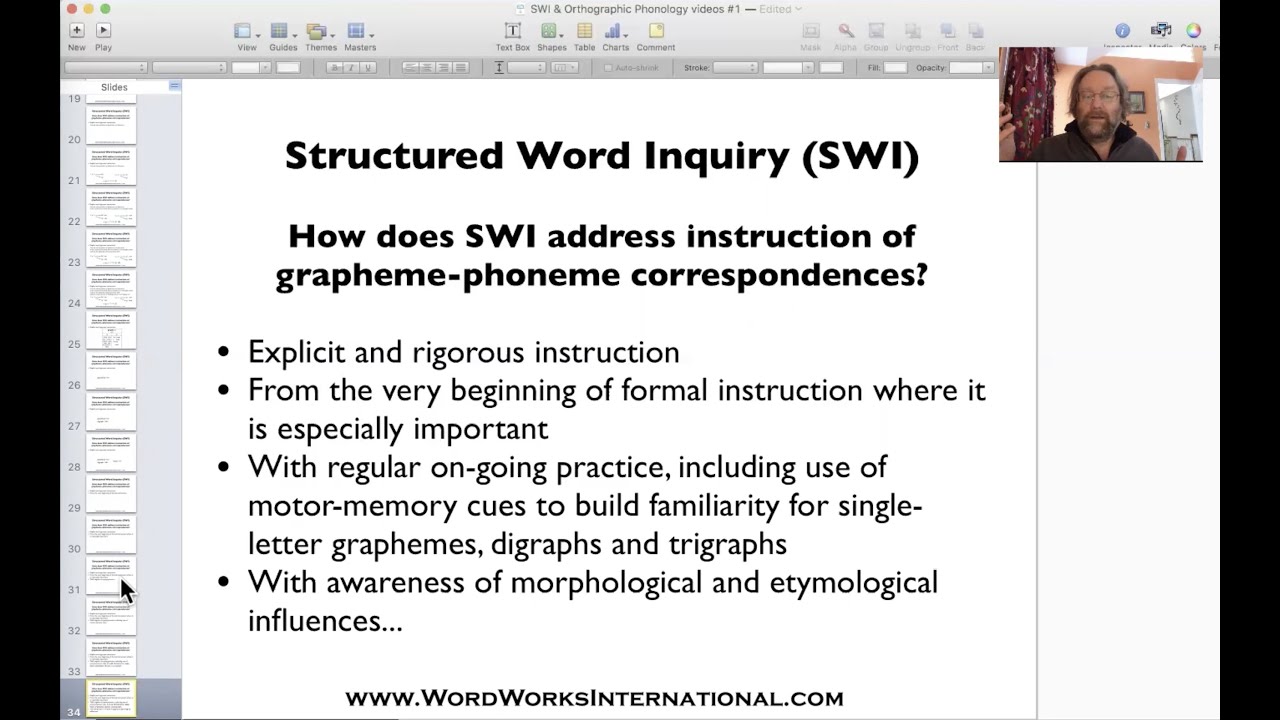 Structured Word Inquiry (SWI) and grapheme-phoneme correspondences