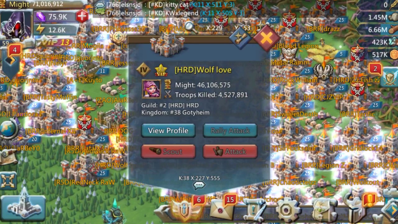 Lords Mobile Rally attack HRD VS BRR & R5D K #38