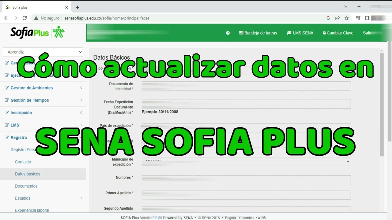 Actualizar datos en SENA SOFIA PLUS